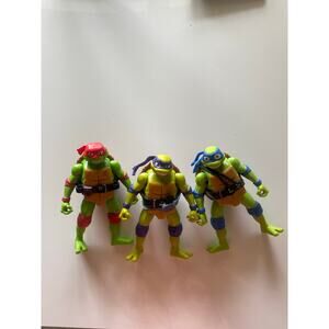 TMNT Mutant Mayhem Donatello Leonardo Raphael Ninja Shouts Figure Lot of 3